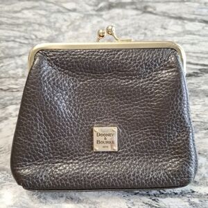 Dooney and Bourke Pebble Leather Large Kisslock, Brown Tmoro